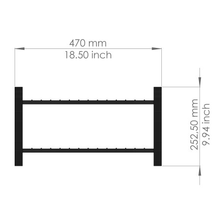 Kenkäteline Wood musta pituus 470 mm puukomposiittipäädyillä LM 390