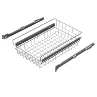 TRÅDBACK MED RULLSKENOR SILVER 337x500x140 (skåp 366-370) LM 610