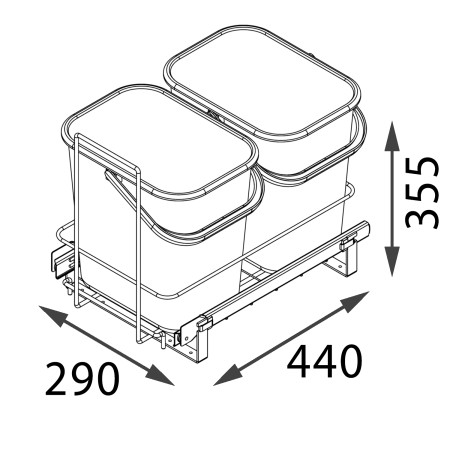 KÄLLSORTERING ANTRACIT + 2 BINS LM 65/R