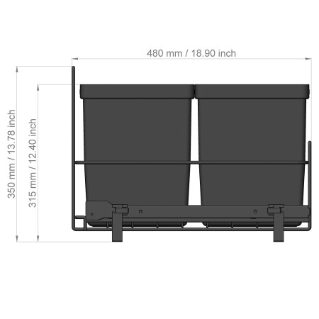 KÄLLSORTERING ANTRACIT + 2 BINS LM 79/R