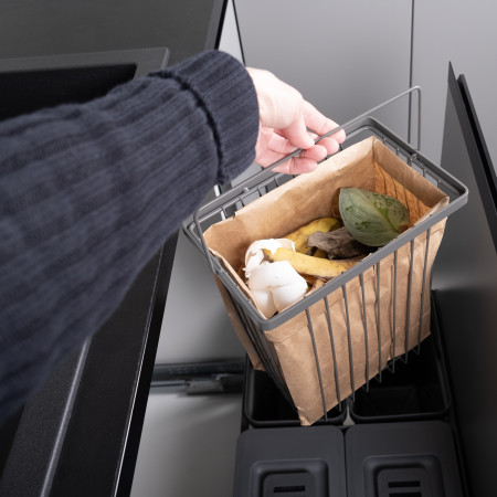 Bioavfallskorg antracit till 8 liters kärl LM 538