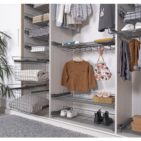 TRÅDBACK MED RULLSKENOR ANTRACIT 337x500x320 (skåp 366-370) LM 611
